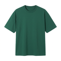 Plain green crew-neck T-shirt on an invisible mannequin
