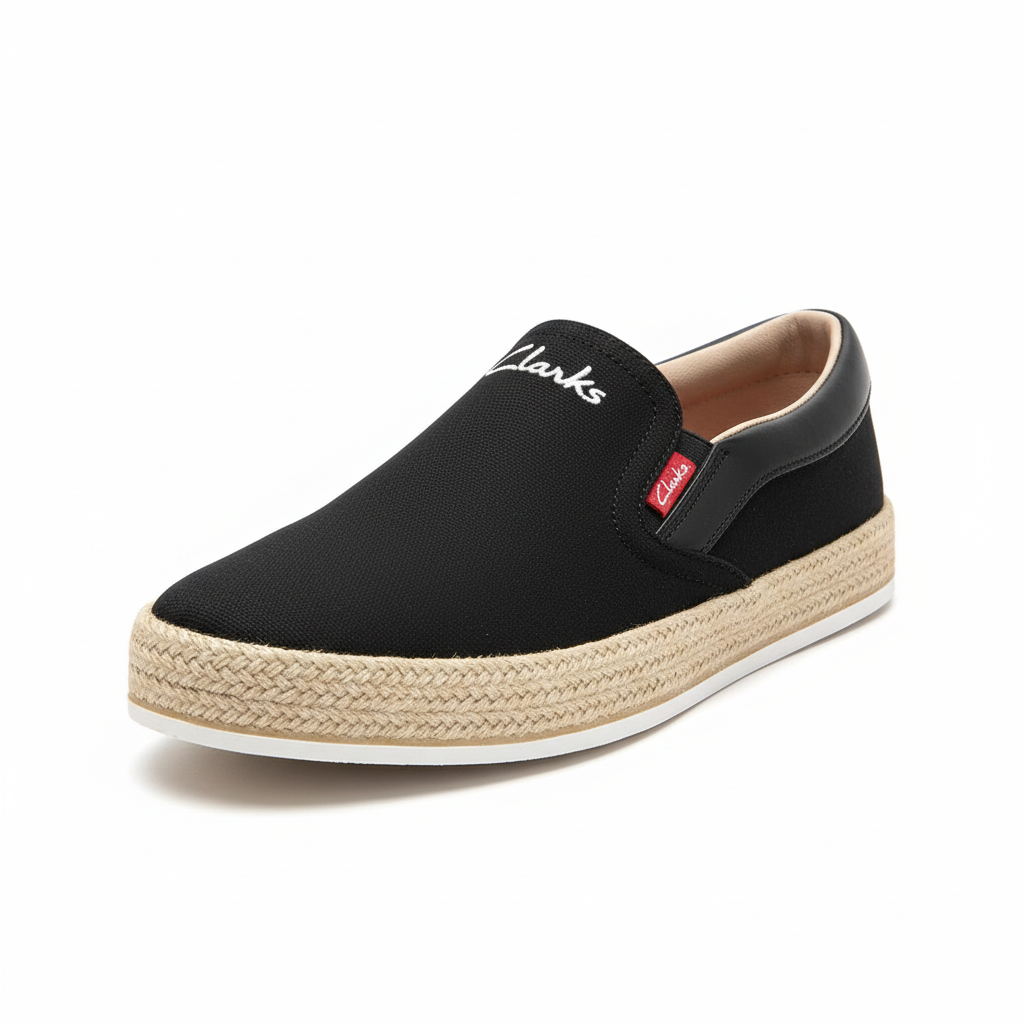 Black Canvas Espadrille Slip-On - Ghost Mannequin