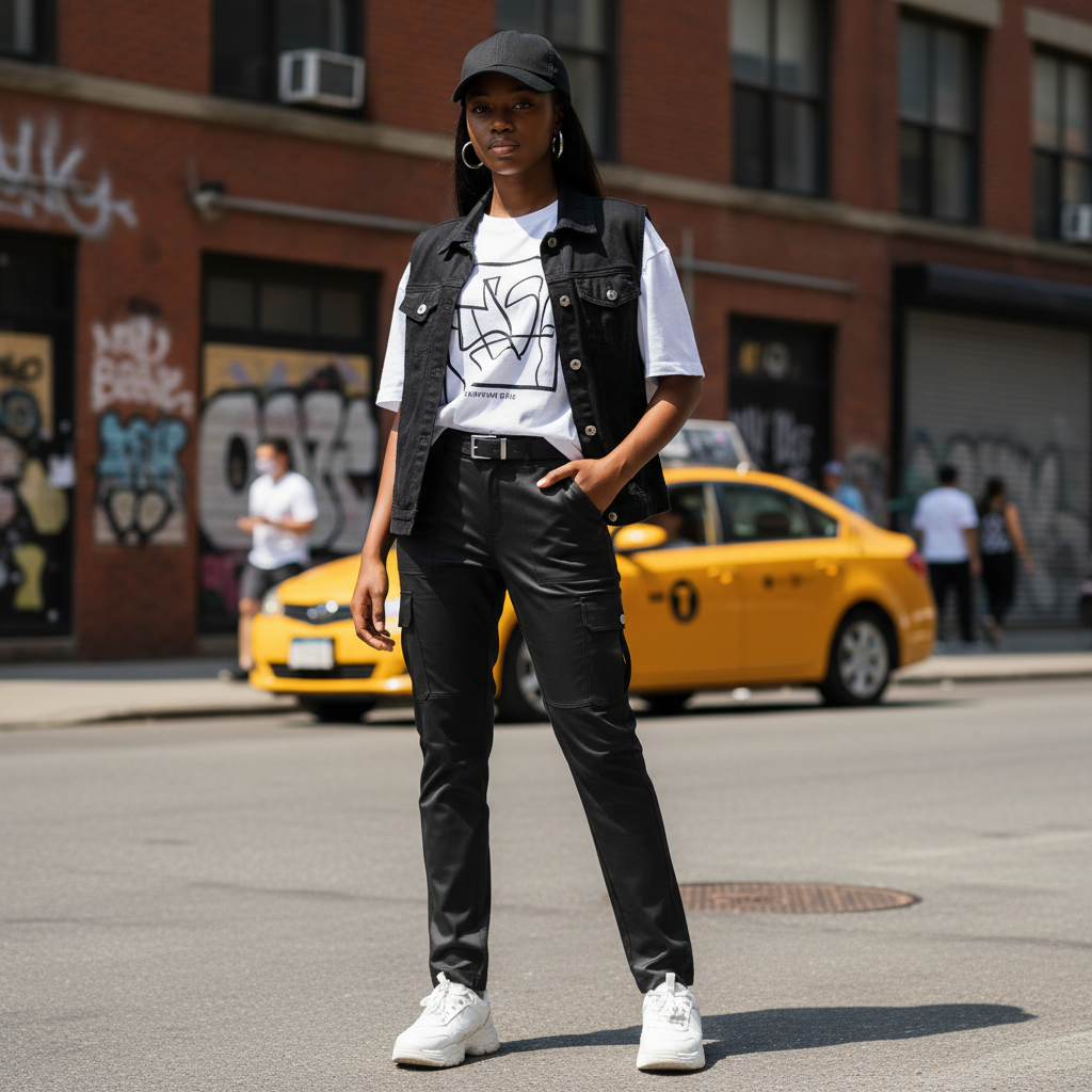 Girls Slim-Fit Cargo Pants - Model Shot