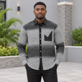 Men's black and grey patchwork check shirt on Black Nigerian model