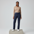 Nigerian female model wearing navy blue solid trousers