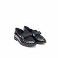 Layinka Store Black Patent Bow Loafers – Catalog Shot