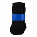 Unisex Cotton School Crew Socks 3-Pack – Black