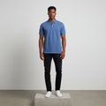 Steel Blue Polo Shirt – Model Front