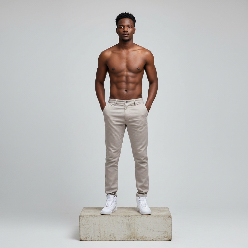 Grey Slim-Fit Chino Trousers for Teens – Front Model