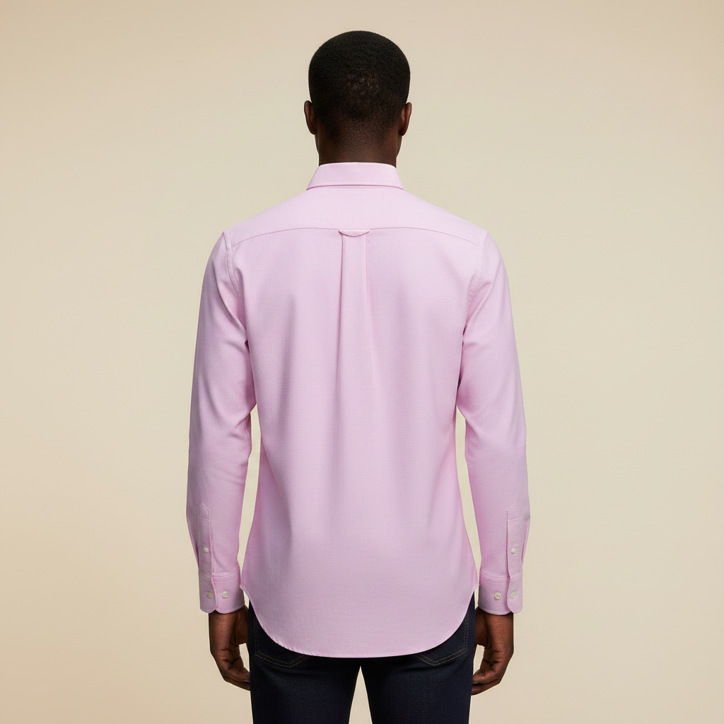 Pink Long Sleeve Shirt - Back Model View