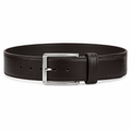 Dark Espresso Brown Leather Silver Multi-Bar Buckle Belt - Front View