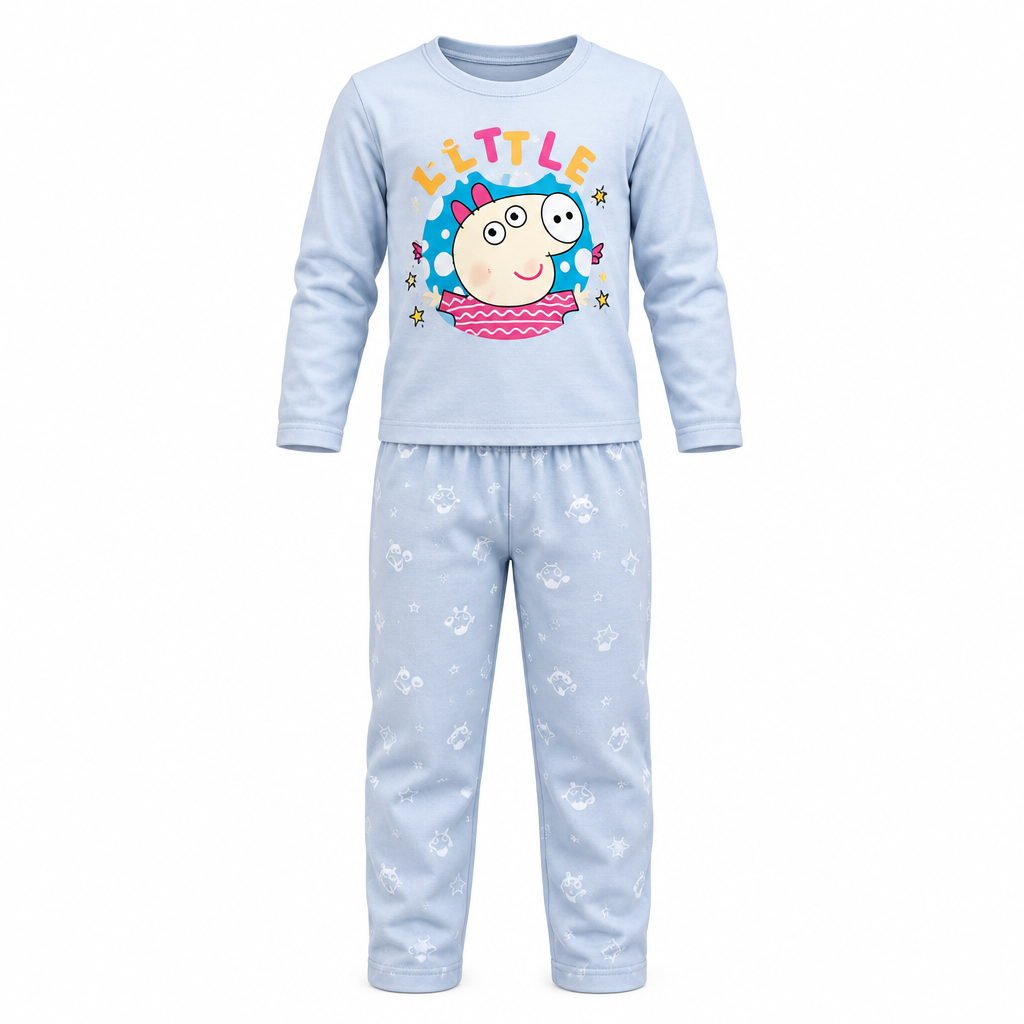 Blue Cartoon Monster 2-in-1 Children's Pyjama Set – Ghost Mannequin