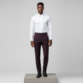 Black Burgundy Windowpane Trousers – Front Model