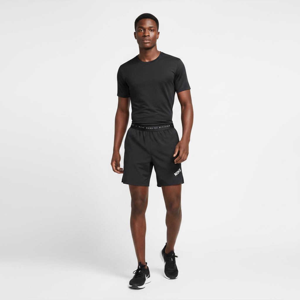 Nike Running Division Black Woven Training Shorts – Model Shot