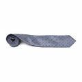 Men's grey and blue polka dot necktie flat lay product shot