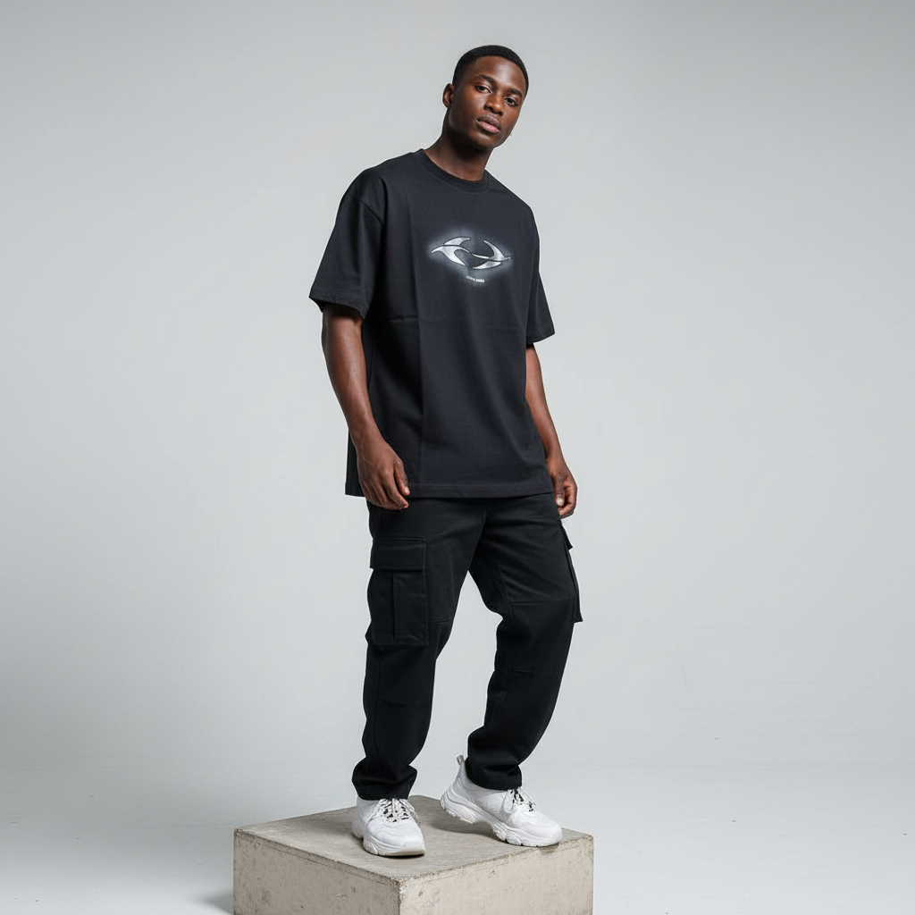 Black Beautiful Mind Tee - Male Model Front