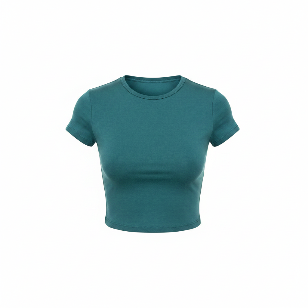 Women's Fitted Crop Top – Ghost Mannequin Teal