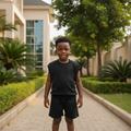 Kids Sparkle Co-ord Set – African Model Front View