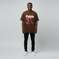 Coffee Brown Fable Rock and Roll Tee - Model Front