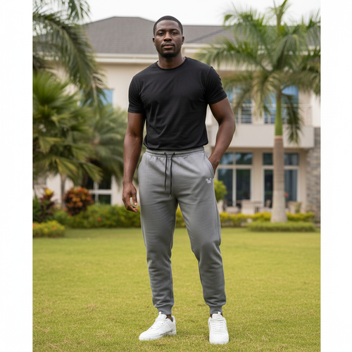 Men's Relaxed Jogger Sweatpants – Model Shot Grey