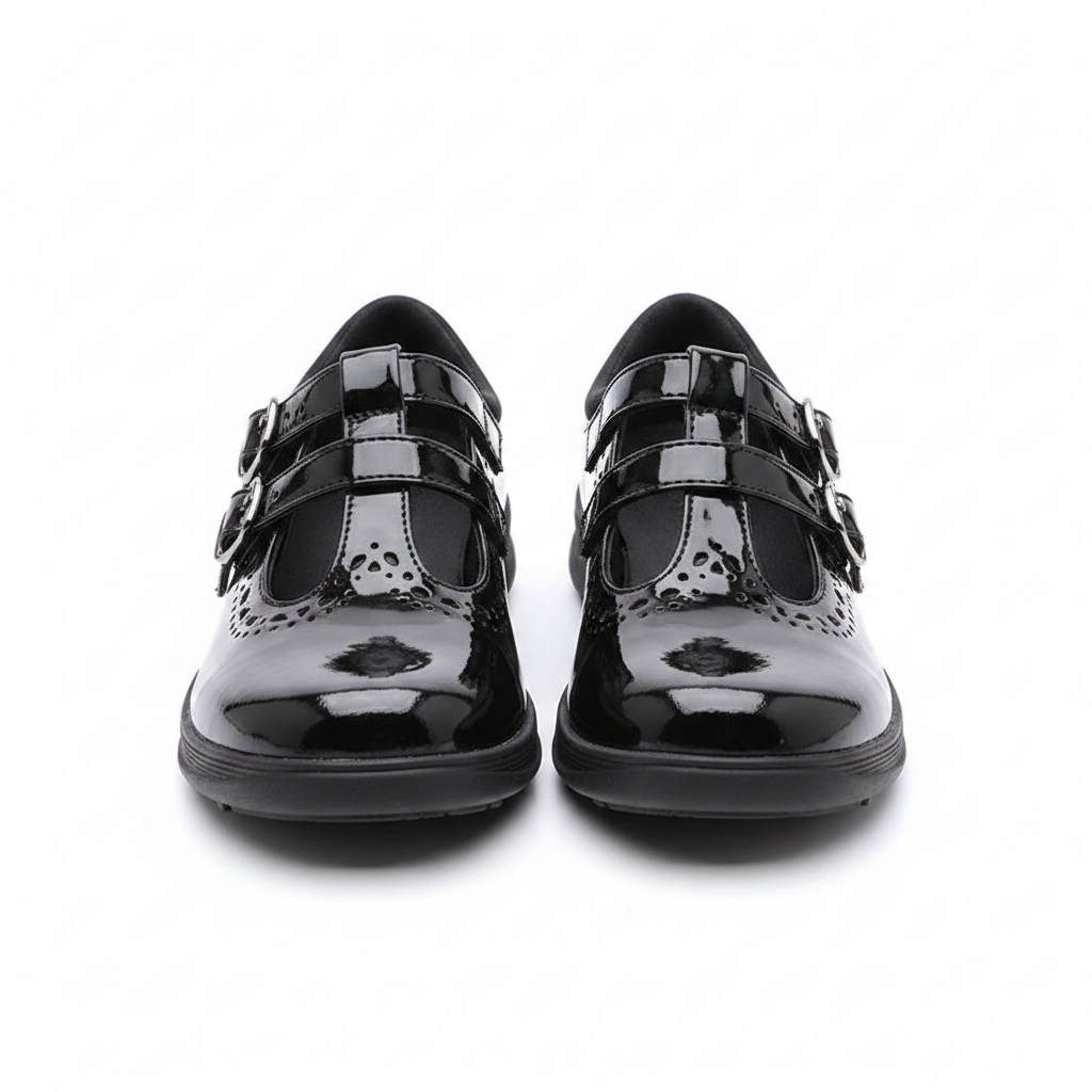 Layinka Teens Patent Double-Strap School Shoe – Ghost Mannequin