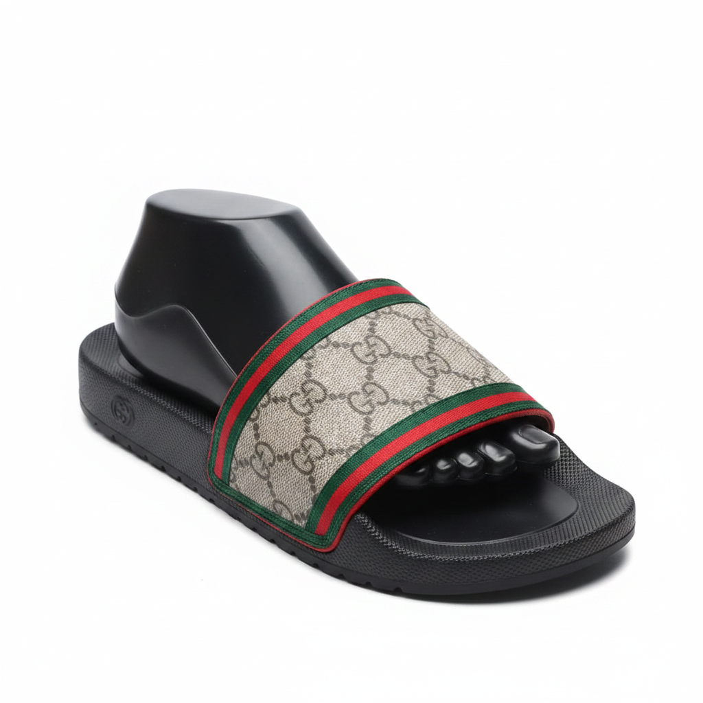 Star Money GG Monogram Web Stripe Slides – Catalog Shot
