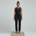 Black Denim Co-ord Set - Model Front View