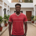 Gatford V-Neck Tee Red – Front Model View