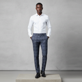 Navy Grey Glen Plaid Trousers – Front Model