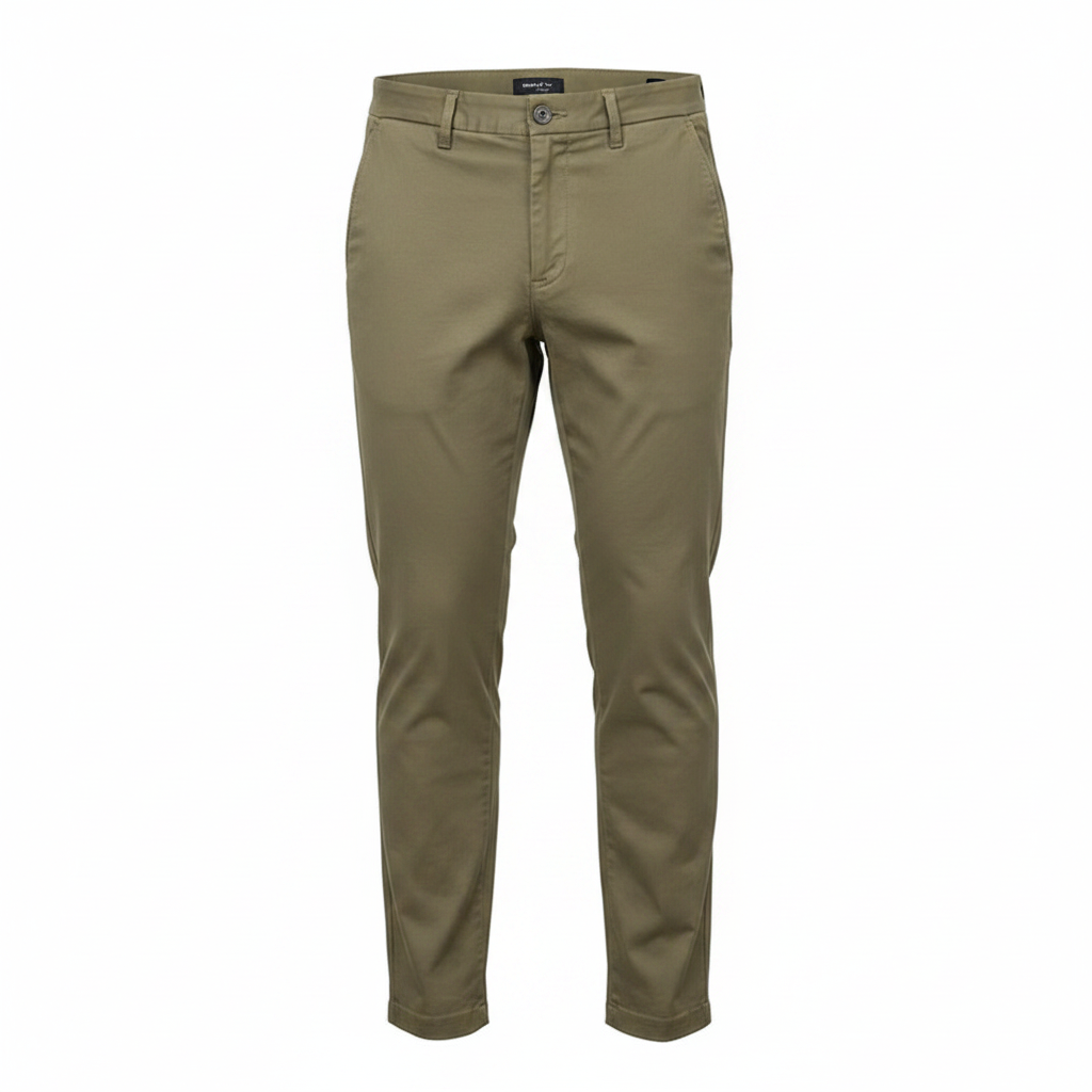 Men's Slim Straight-Leg Chino Trousers – Ghost Mannequin Khaki