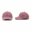 Dusty rose pink washed cotton dad cap ghost mannequin front and side view