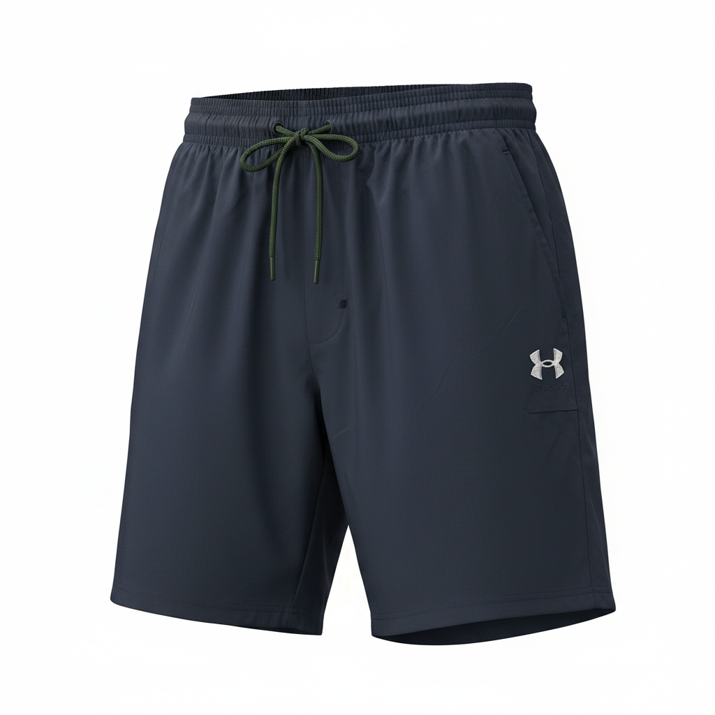 Men's Black Performance Sports Shorts – Ghost Mannequin View