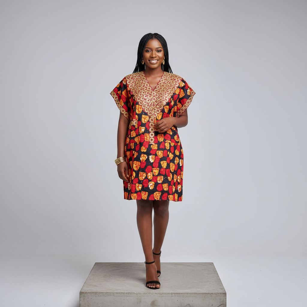 Short Bubu Gown – Model Shot