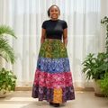 Ankara Tiered Maxi Skirt – Model Shot