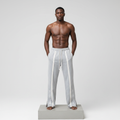 Grey Side Stripe Wide-Leg Sweatpants – Front Model