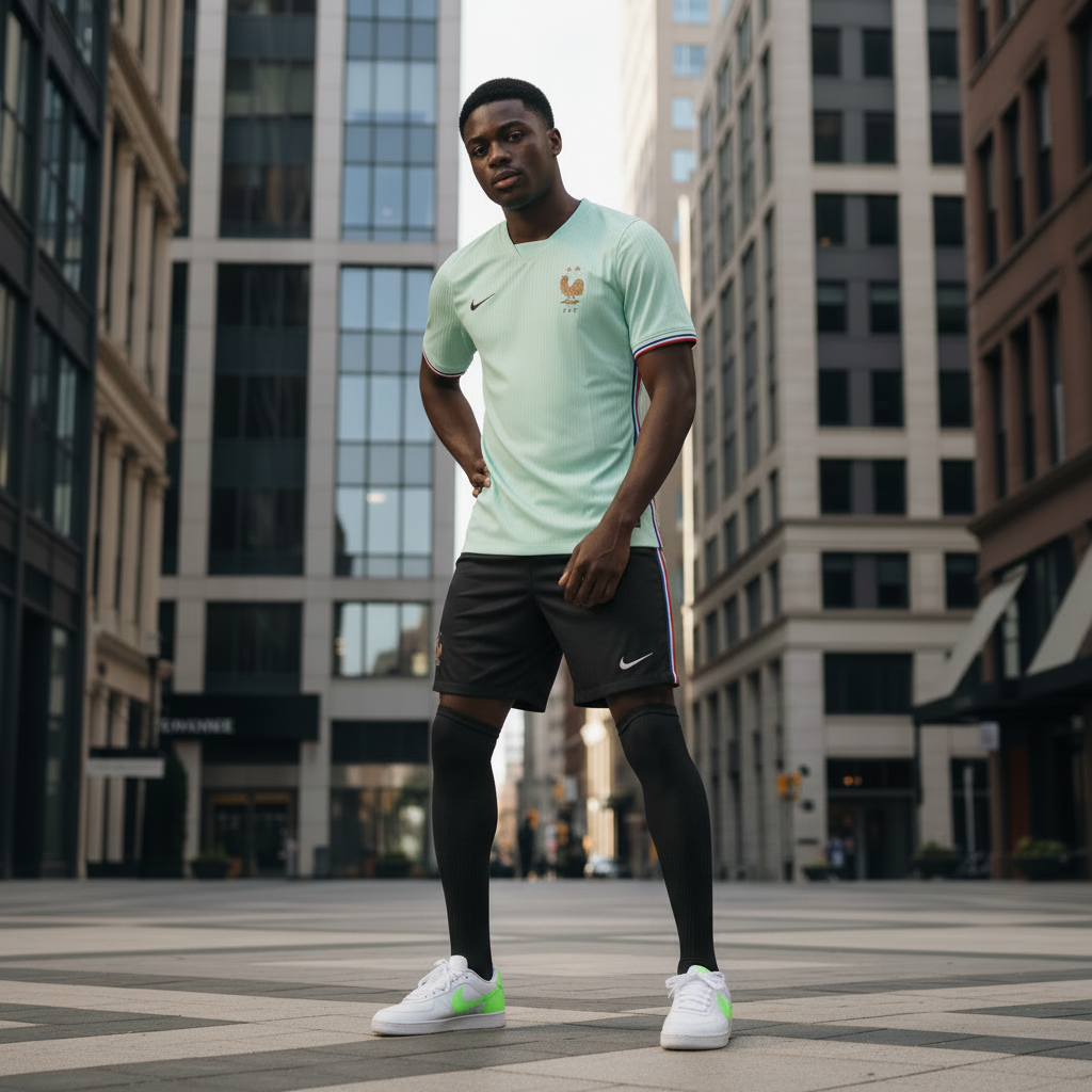 Men's Mint Green Football Jersey | 2026/27 - Model Shot