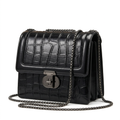 Black croc-effect chain-strap bag on white