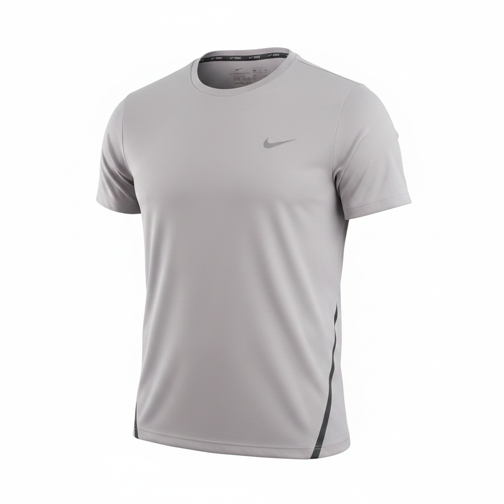 Nike Breathe platinum short-sleeve athletic T-shirt ghost mannequin view