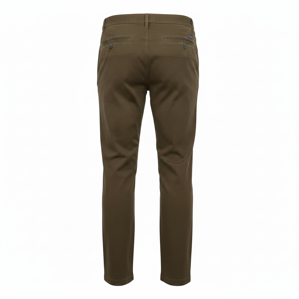 Dockers Khaki Chino Trousers Olive - Ghost Mannequin Back