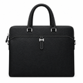 Black Grained Leather H-Clasp Slim Executive Briefcase – Catalog Shot