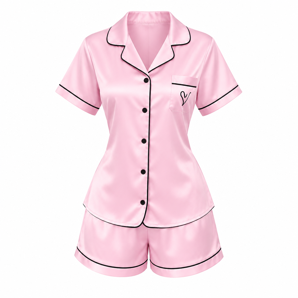 Satin Women's Pyjama Set – Pink