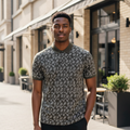 Botanical Leaf Print Polo – Model Shot