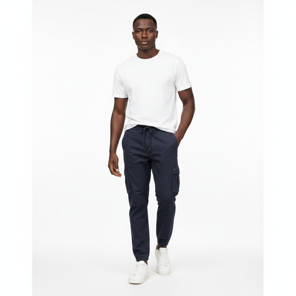 Navy Blue Cargo Jogger - Square