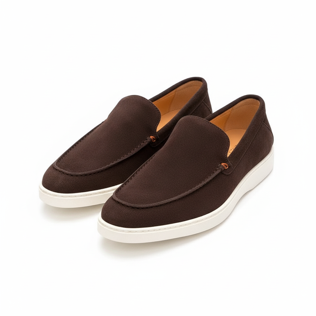 Dark Brown Suede Slip-On Loafer - Ghost Mannequin