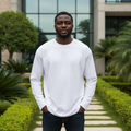White Long Sleeve Tee - Model Front
