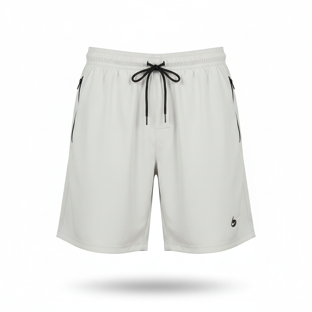 Off-white premium sport shorts ghost mannequin view