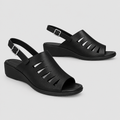 Black cutout slingback sandals product-only pair