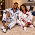 Geometric Print Unisex Pyjama Set – Couple Model Shot