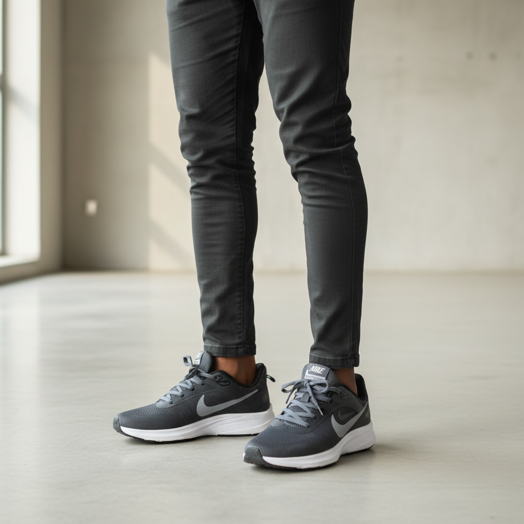 Nike Charcoal Grey Zoom Running Sneaker - Model Shot