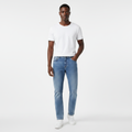 Nigerian model wearing light blue straight jeans
