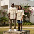 Men's Blessed Dream Rose Oversized Graphic Tee - Nigerian Male and Female Model Shot