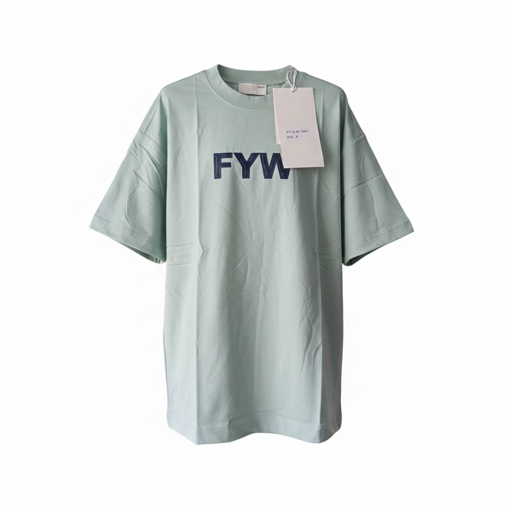 Mint Green Graphic Round Neck Short-Sleeved Shirt - Ghost Mannequin