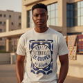 Heritage Graphic Tee front view on Nigerian male model