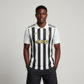 Nigerian male model wearing Juventus home jersey
